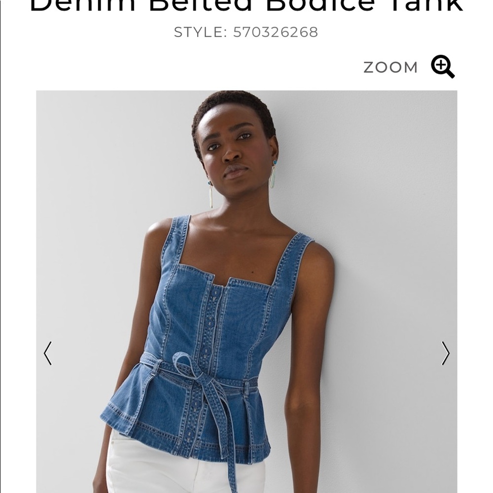 WHBM denim belted tank size 8 NWOT